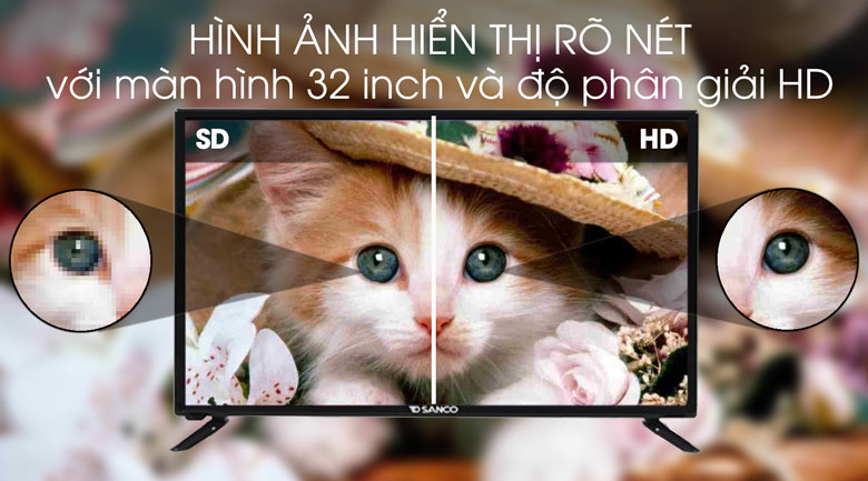 Tivi Sanco 32 inch H32T100 - Độ phân giải HD