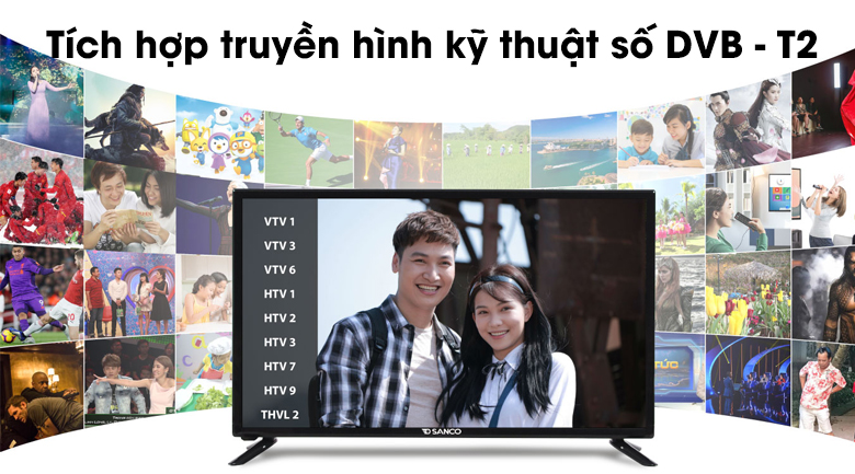 Tivi Sanco 32 inch H32T100 - Đầu thu DVB-T2