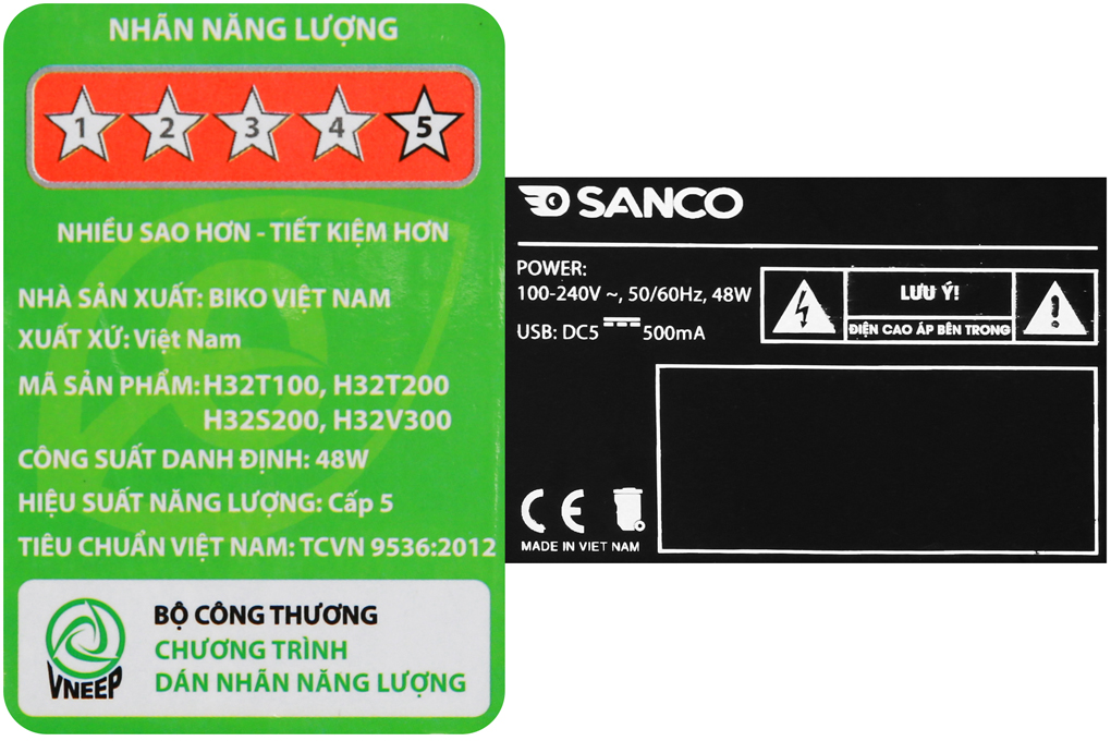 Tivi Sanco 32 inch H32T200 Màu Đen