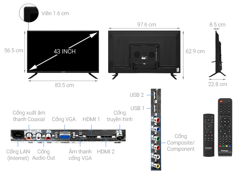 Android Tivi Sanco 43 inch H43V300