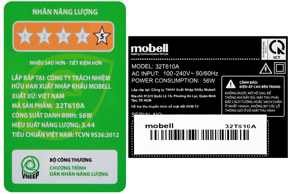 Tivi Mobell 32 inch 32T610A Màu Đen