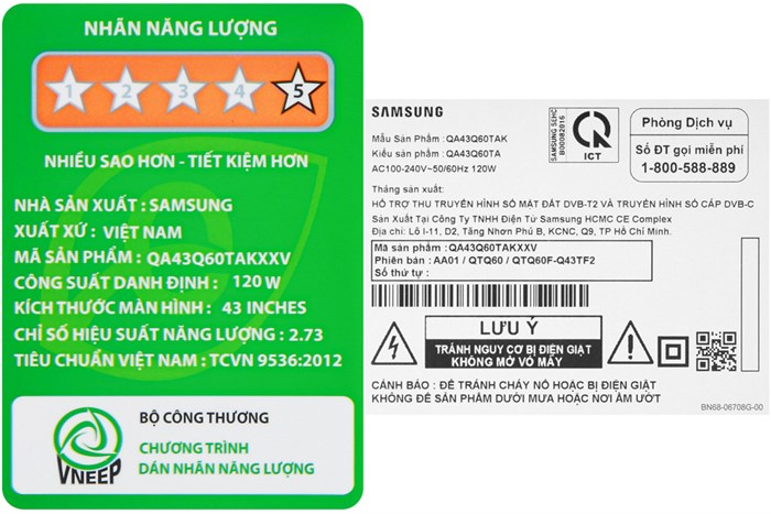 Smart Tivi QLED Samsung 4K 43 inch QA43Q60T Màu Đen