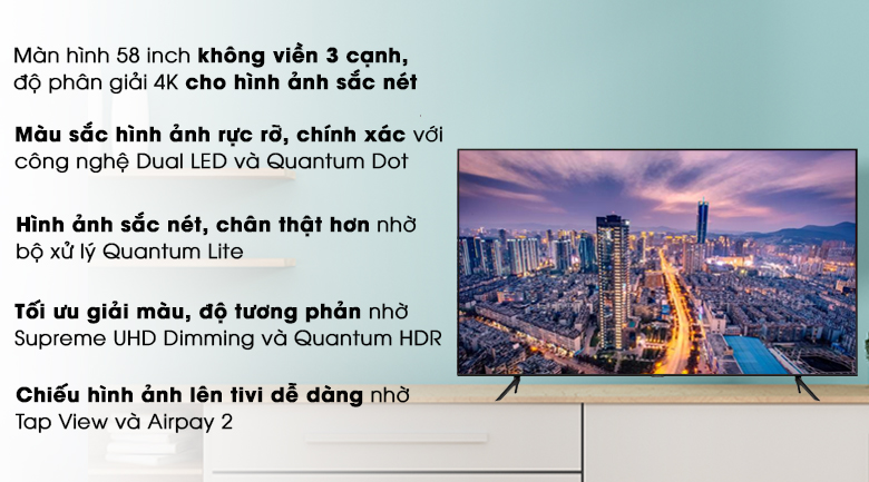 Smart Tivi QLED Samsung 4K 58 inch QA58Q60T
