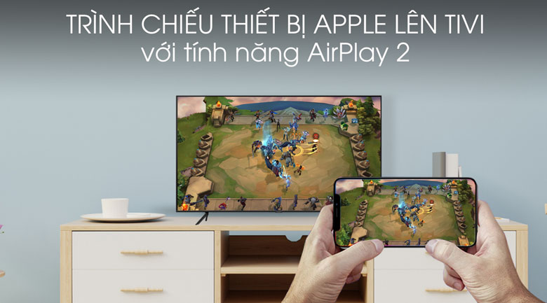 TIVI QLED SAMSUNG QA65Q60T - Chiếu màn hình thiết bị Apple lên tivi qua tính năng AirPlay 2