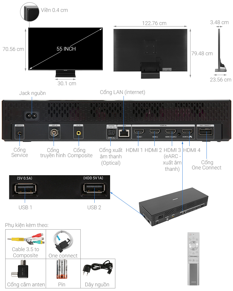 Smart Tivi QLED Samsung 4K 55 inch QA55Q95T