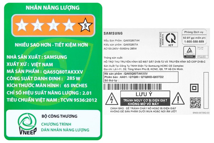 Smart Tivi QLED Samsung 4K 65 inch QA65Q80T Màu Đen