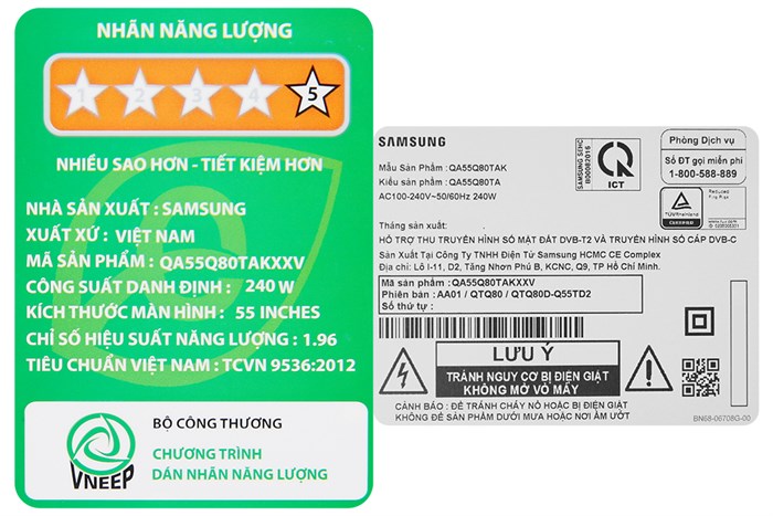Smart Tivi QLED Samsung 4K 55 inch QA55Q80T Màu Đen