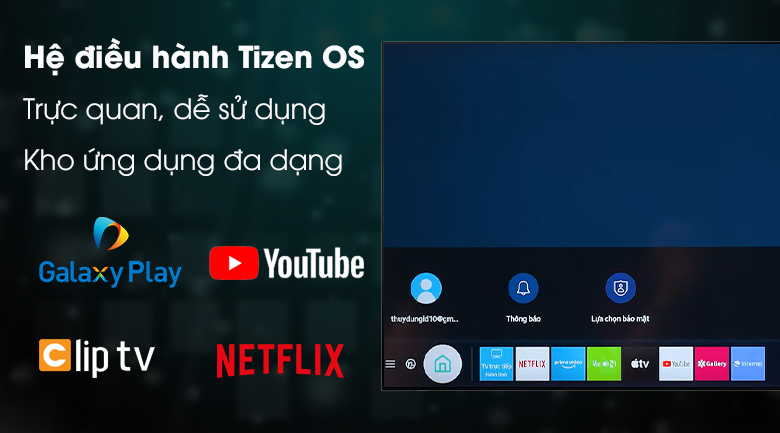 Hệ điều hành Tizen OS - Tivi LED Samsung UA55TU8100