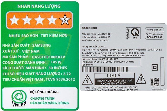 Smart Tivi Samsung 4K Crystal UHD 50 inch UA50TU8100 Màu Đen