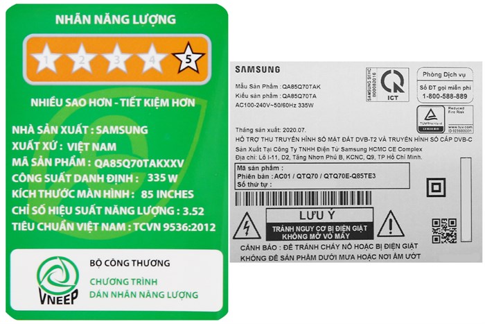Smart Tivi QLED Samsung 4K 85 inch QA85Q70T Màu Đen