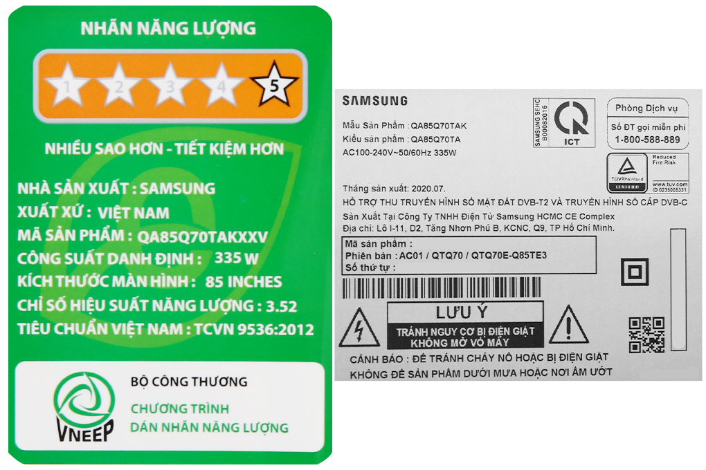 Smart Tivi QLED Samsung 4K 85 inch QA85Q70T Màu Đen