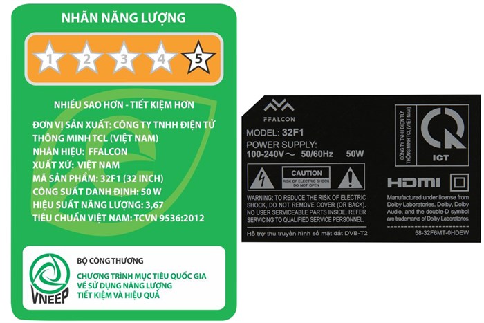 Tivi FFalcon 32 inch 32F1 Màu Đen