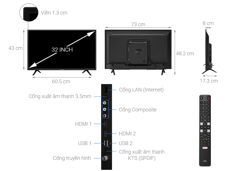 Smart Tivi FFalcon 32 inch 32SF1 - giá tốt, có trả góp