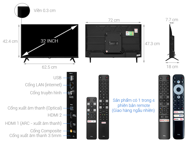 Android Tivi TCL 32 inch L32S66A