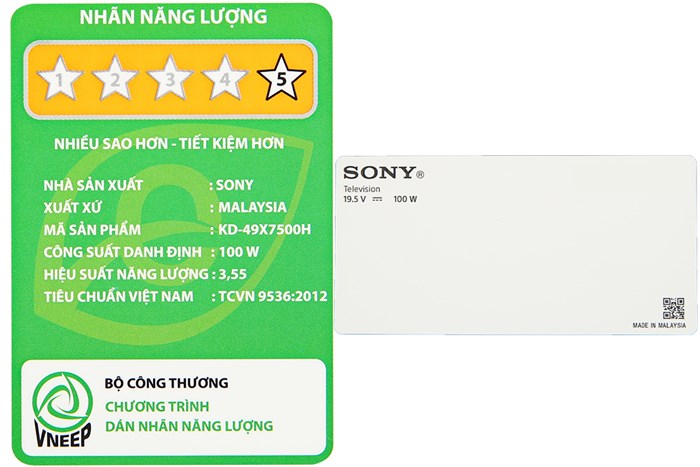 Android Tivi Sony 4K 49 inch KD-49X7500H Màu Đen