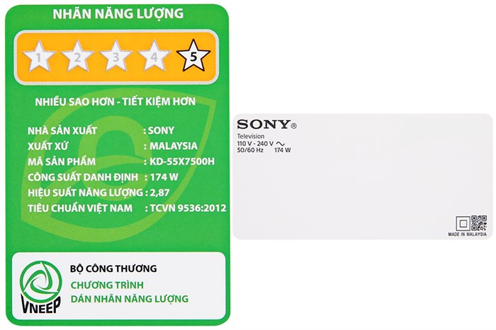 Android Tivi Sony 4K 55 inch KD-55X7500H Màu Đen