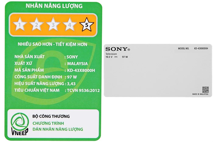 Android Tivi Sony 4K 43 inch KD-43X8000H Màu Đen