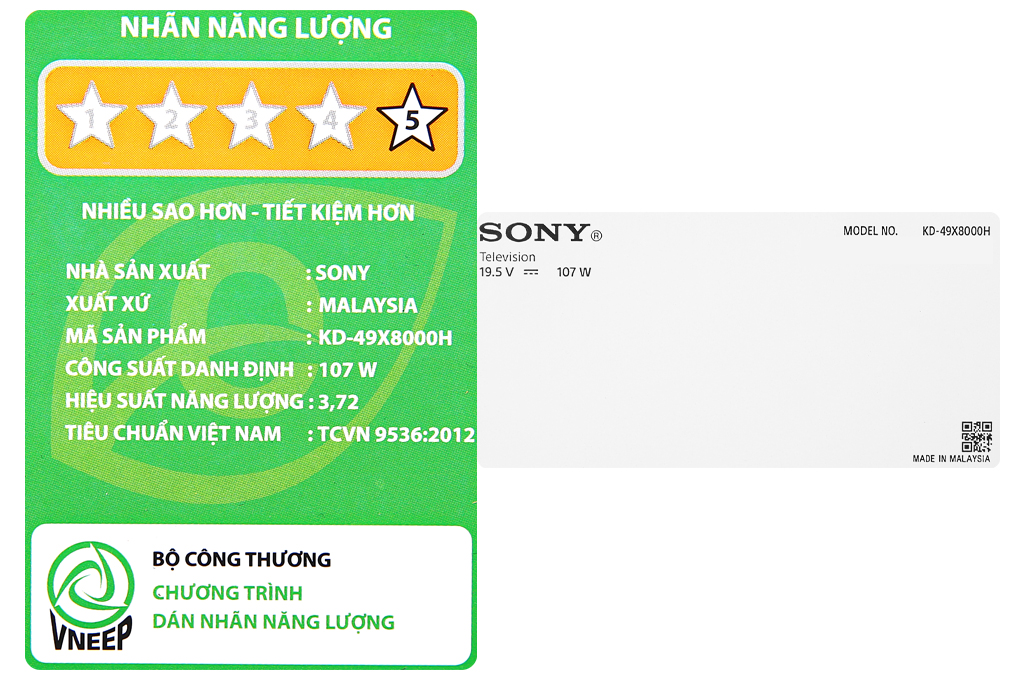 Android Tivi Sony 4K 49 inch KD-49X8000H Màu Đen