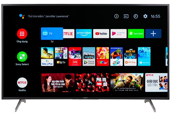 Android Tivi Sony 4K 55 inch KD-55X8000H Màu Đen