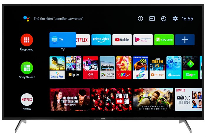 Android Tivi Sony 4K 65 inch KD-65X8000H Màu Đen
