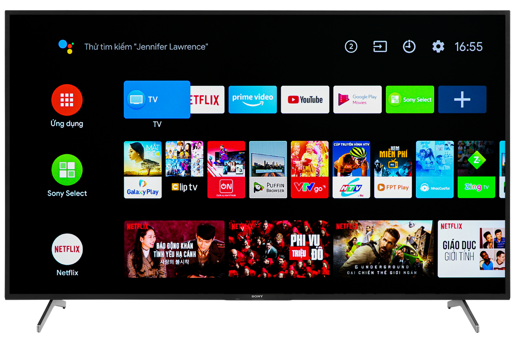 Android Tivi Sony 4K 65 inch KD-65X8000H Màu Đen