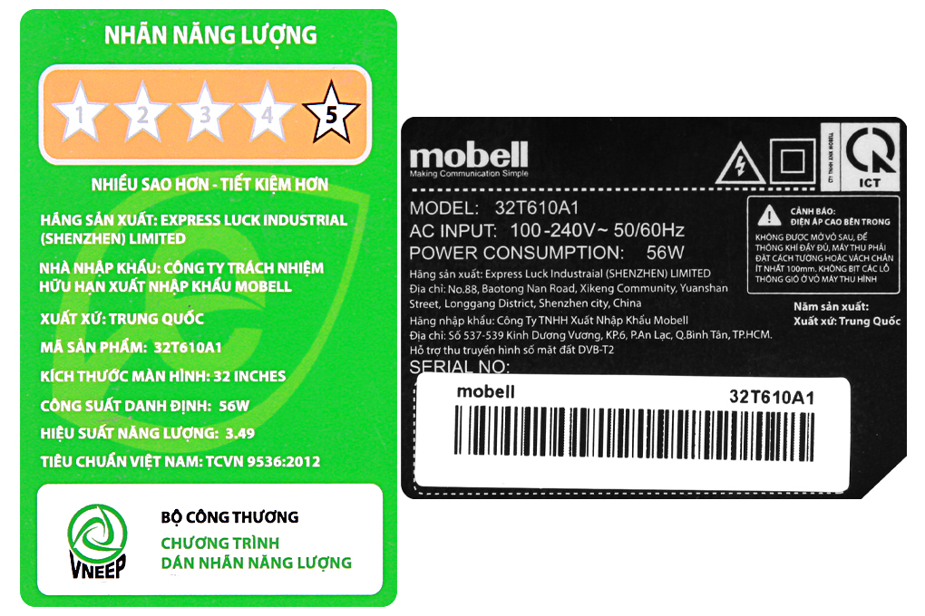 Tivi Mobell 32 inch 32T610A1 Màu Đen
