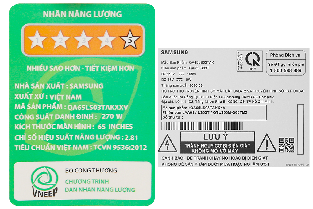 Smart Tivi Khung Tranh The Frame QLED Samsung 4K 65 inch QA65LS03T Màu Đen