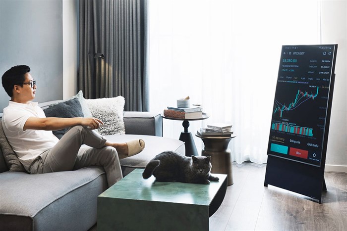 Smart Tivi Màn Hình Xoay The Sero QLED Samsung 4K 43 inch QA43LS05T Màu Đen