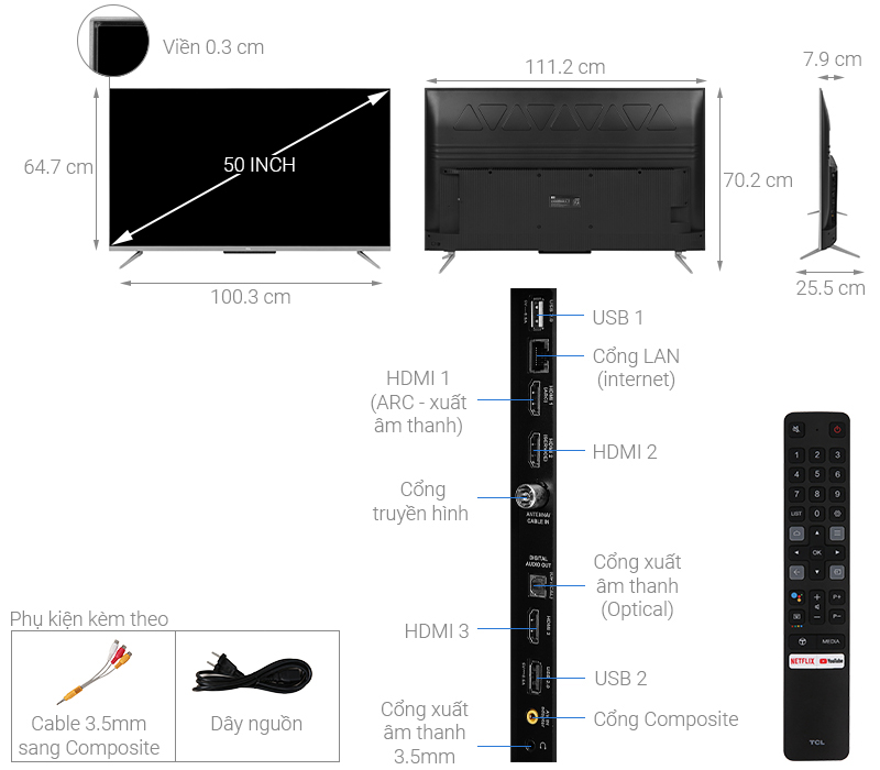 Android Tivi TCL 50 inch 50P715