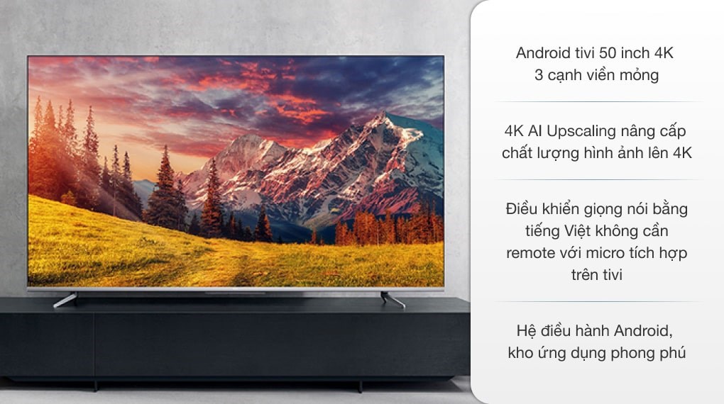 Android Tivi TCL 4K 50 inch 50P715 - giá tốt, có trả góp