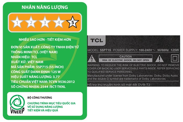 Android Tivi TCL 55 inch 55P715 Màu Đen