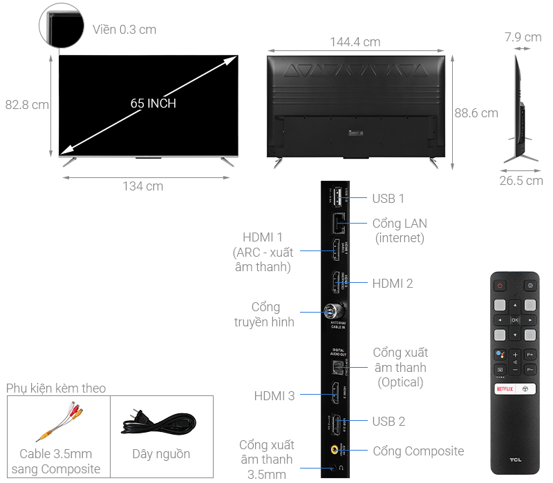 Tivi 4K TCL 65 inch 65P715 - Đà Nẵng