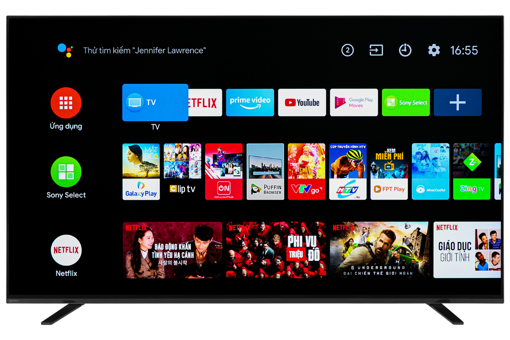 Android Tivi OLED Sony 4K 55 inch KD-55A8H Màu Đen