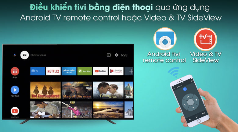 Android Tivi OLED Sony 4K 55 inch KD-55A8H - Android TV Remote Control