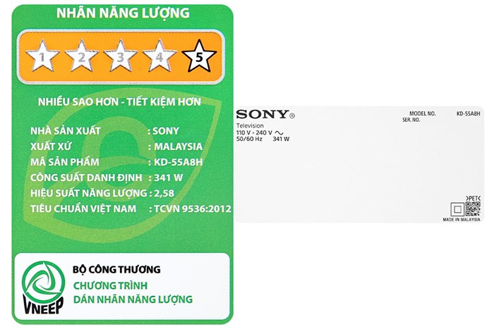 Android Tivi OLED Sony 4K 55 inch KD-55A8H Màu Đen