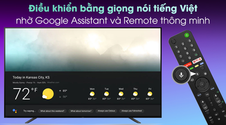 Android Tivi OLED Sony 4K 65 inch KD-65A8H - ĐIều khiển tivi bằng giọng nói