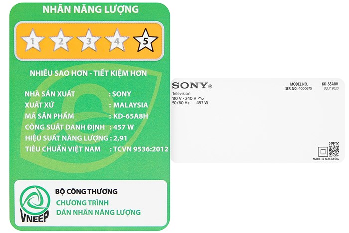 Android Tivi OLED Sony 4K 65 inch KD-65A8H Màu Đen