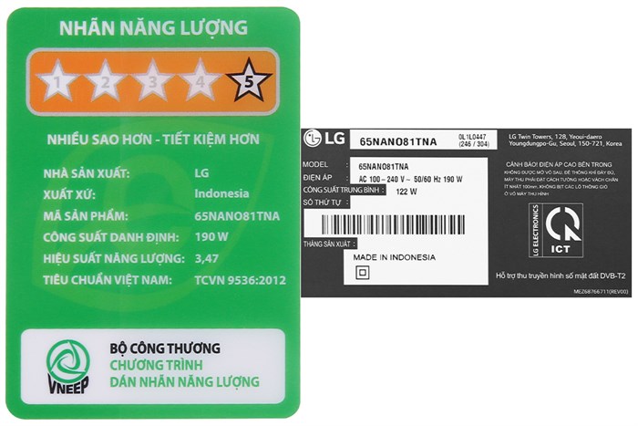 Smart Tivi LG 4K 65 inch 65NANO81TNA Màu Đen