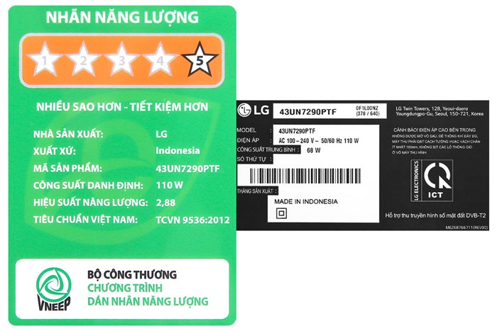 Smart Tivi LG 4K 43 inch 43UN7290PTF Màu Đen