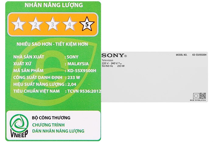 Android Tivi Sony 4K 55 inch KD-55X9500H Màu Đen