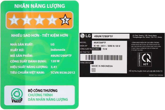 Smart Tivi LG 4K 49 inch 49UN7290PTF Màu Đen