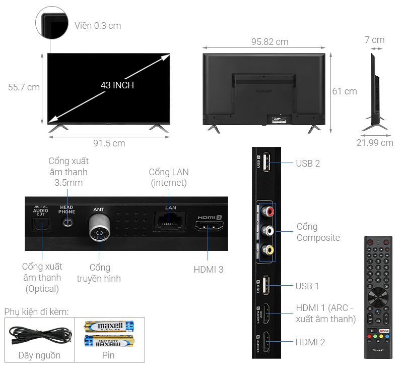 Android Tivi Vsmart 4K 43 inch 43KD6600