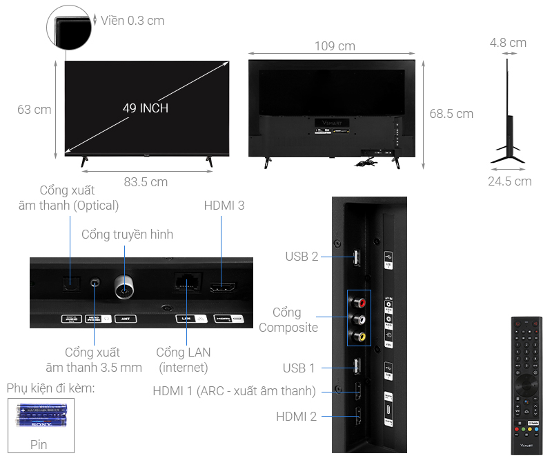 Android Tivi Vsmart 4K 49 inch 49KE8100