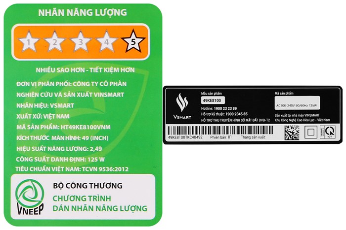 Android Tivi Vsmart 4K 49 inch 49KE8100