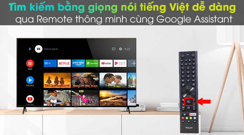 Android Tivi Vsmart 4K 55 inch 55KD6800 - Điều khiển tivi dễ dàng