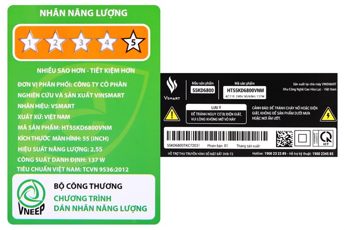 Android Tivi Vsmart 4K 55 inch 55KD6800