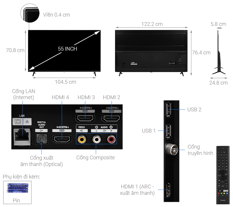 Android Tivi Vsmart 4K 55 inch 55KE8500