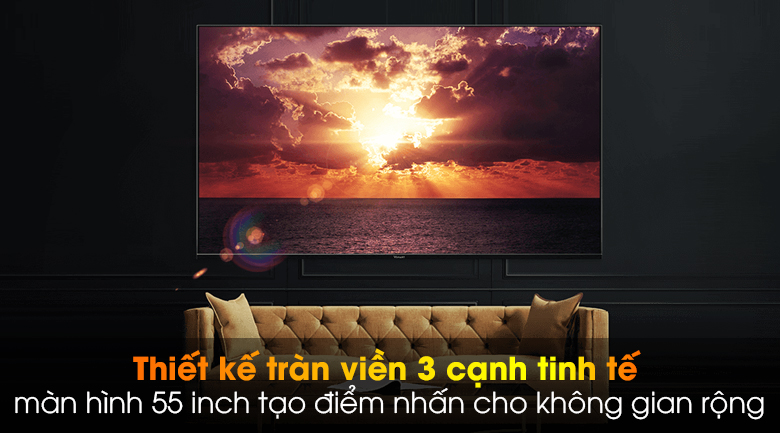 Android Tivi Vsmart 4K 55 inch 55KE8500 - Trải nghiệm xem tuyệt vời với thiết kế tràn viền 3 cạnh