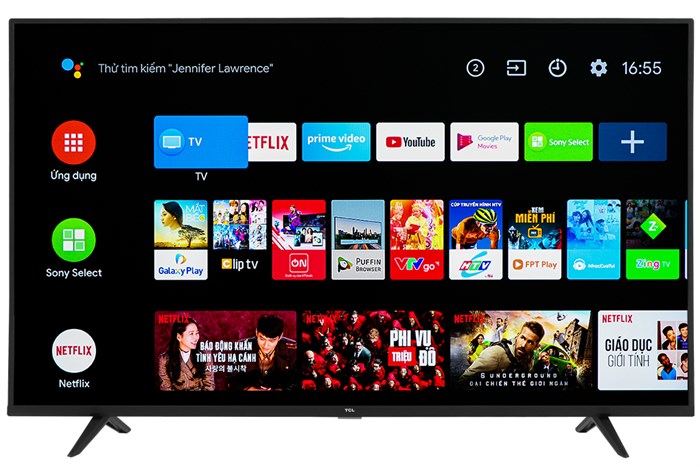 Android Tivi TCL 4K 55 inch 55P615 Màu Đen