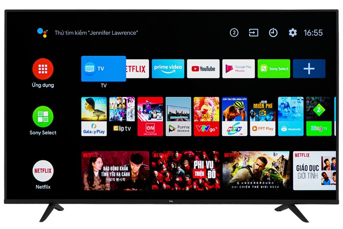 Android Tivi TCL 4K 65 inch 65P615 Màu Đen